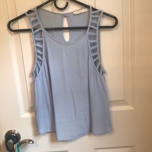 Lush periwinkle blue caged-strap tank